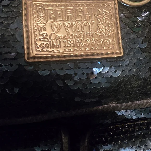 Coach Poppy Blue Sequin Handbag - Picture 6 of 11